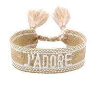 Ormromra Generisch Bracelets tressés, brodés à la main, bracelets d'amitié réglables, bracelet bohème, bracelet en tissu à glands, beige pour femme, Non