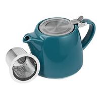 ORNA Théière en céramique avec infuseur et couvercle - Petite théière en porcelaine pour une ou 2 personnes - 550 ml - Océan