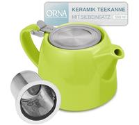 ORNA Théière en céramique avec infuseur et couvercle - Petite théière en porcelaine pour une ou 2 personnes - 550 ml - Citron vert