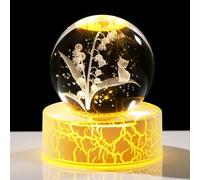 Ornalrist Boule de cristal gravée Muguet et chat 6 cm