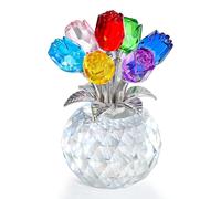 Ornalrist Figurine de rose colorée en cristal - Cadeau pour femme