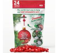 ORNAMENT ANCHOR Lot de 24 crochets décoratifs pour suspendre les décorations de Noël - Crochets de suspension antidérapants pour sapin de Noël - Crochets de suspension robustes pour petits et grands