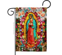 Ornament Collection Drapeau de jardin Notre Dame de Guadalupe religieux foi espoir grâce paix colombe religion chrétienne religion Pâques décoration de maison bannière petit jardin cadeau double face,