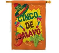 Ornament Collection H192025 Cinco De Mayo Country and Primitive Southwest Drapeau vertical décoratif pour maison, 71,1 x 101,6 cm, multicolore