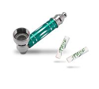 Ornament Pipe - Pipe à fumée avec compartiment à charbon actif avec 2 filtres Purize AK - Pipe à tabac (vert)