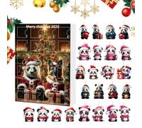 Ornamenti per il conto alla rovescia delle festività - Decorazioni panda in acrilico 2D, calendario 'Avvento 24 giorni, ciondoli per albero di Natale | Set di ciondoli con animali per finestra, sp