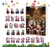 Ornaments Countdown Calendar Christmas, 24-Day Countdown Calendar 2025, Holiday Ornaments 2D Acrylic Panda Pendant, Animal Charm Pendant For Window Car Rearview Mirror Wall Door Christmas Tree Decor