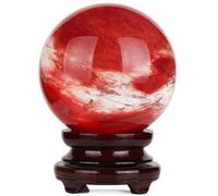 Ornaments Crystal Sphere Red Ball Living Room Office Home Decoration Opening Gift Fortune Telling Witchcraft Gazing,14cm Gemstone Stone