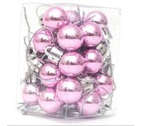 Ornaments de Boule de Noël 24pcs,Ensembles de Boules suspendues de Noël à l'épreuve pour décoration de Mariage de fête de l'arbre de Noël (Rose, 3cm)