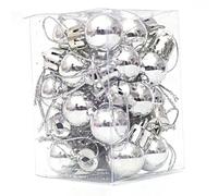 Ornaments de Boule de Noël 24pcs,Ensembles de Boules suspendues de Noël à l'épreuve pour décoration de Mariage de fête de l'arbre de Noël (argenté, 5cm)