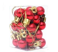 Ornaments de Boule de Noël 24pcs,Ensembles de Boules suspendues de Noël à l'épreuve pour décoration de Mariage de fête de l'arbre de Noël (Rouge, 5cm)