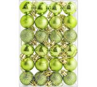 Ornaments de Boule de Noël de 24 pièces,Ensembles de Boules accrochées de Noël à l'épreuve de 3cm pour la décoration de l'arbre de Noël (Vert Pomme)