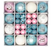 Ornaments de Boule de Noël de 44pcs, Boules décoratives en Plastique colorées à l'épreuve de la Fracture pour la décoration de l'arbre de Noël (Style 6)