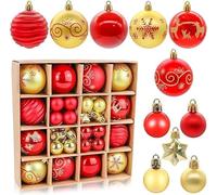 Ornaments de Boule de Noël de 44pcs,pour l'arbre de Noël accroché,Ornaments de Boule à l'épreuve pour Les décors de fête à la Maison du Festival (Style 5)