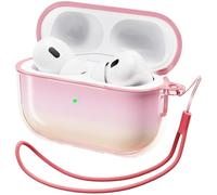 ORNARTO Coque pour AirPods Pro 2 (2022/2023)(USB-C) en TPU, Protection Complète AirPods Pro 2eme Génération Case, Étui Antichoc, Housse avec Corde - Rose
