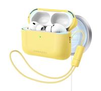 ORNARTO Coque pour AirPods Pro 3, Jaune | Compatible magnétique, résistant aux Rayures et aux Chutes, Protection antichute renforcée, livré avec Une dragonne
