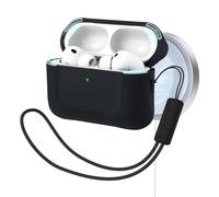 ORNARTO Coque pour AirPods Pro 3, Noir | Compatible magnétique, résistant aux Rayures et aux Chutes, Protection antichute renforcée, livré avec Une dragonne