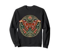 Ornate Atlas Moth Art Nouveau Motif Floral Sweatshirt