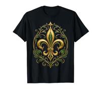 Ornate Fleur de Lis Botanique Emblème Héraldique Français Art T-Shirt