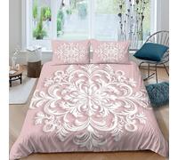 Ornate floral Ensemble De Literie 3 Pièces 3D Imprimée Microfibre Hypoallergique Baroque decorative Linge de Lit avec 2 Taies d'oreiller Hypoallergique for Décoration de Chambre Double（200x200cm）
