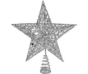 Ornativity Étoile argentée pour Sommet de Sapin - Décoration de Sapin de Noël à Paillettes