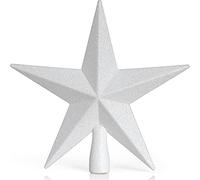 Ornativity Étoile pailletée pour Sommet de Sapin - Décoration de Noël en Forme d'étoile de Bethléem (Blanc)