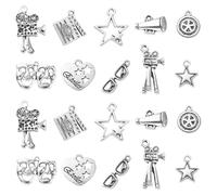 Ornazy Lot de 100 breloques de film comédie et tragédie en argent vieilli pour la fabrication de bijoux en vrac - 10 styles