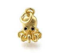 Ornazy Lot de 20 breloques élégantes en laiton avec anneau ouvert - 12 x 8,5 mm - Breloques d'animaux marins pour la fabrication de bijoux, cadeaux de fête océanique