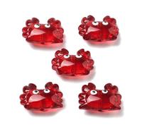 Ornazy Lot de 20 petites perles de crabe bosselées de couleur rouge faites à la main pour la fabrication de bijoux, colliers, boucles d'oreilles