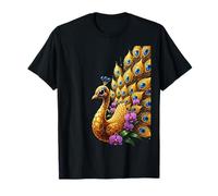 Orné Plumes de Paon Orchidée Oiseau Exotique Nature T-Shirt