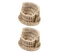 Ornement 2 Pièces en Résine du Monument Antique pour Bonsaï et Mousse | Décor de Table à Sable, Paysage Miniature pour Décoration, Format Compact pour Scène Intérieure