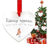 Ornement à suspendre en forme de cœur de Noël - Je souhaite que vous viviez à côté, décorations à suspendre en forme de cœur en céramique pour table, sacs à dos, arbre de Noël