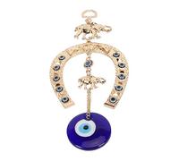 Ornement à Suspendre en Forme de Fer à Cheval Contre Le Mauvais œil, Décoration Murale en Forme D'œil Bleu avec Pendentif en Fer à Cheval D'éléphant, Chance et Protection,