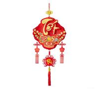 Ornement à suspendre en velours rouge Dieu de la richesse vietnamien 2026 pour le Nouvel An lunaire, autel de maison, décoration culturelle traditionnelle, pendentif de vacances asiatiques (D)