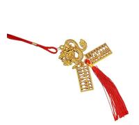 Ornement à suspendre pour le Nouvel An chinois, pendentif année du dragon, design doré élégant, célébrez la prospérité et la bonne fortune (B)