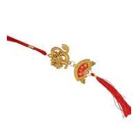 Ornement à suspendre pour le Nouvel An chinois, pendentif année du dragon, design élégant doré, célébrez la prospérité et la bonne fortune (D)