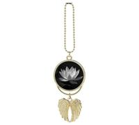 Ornement à suspendre pour rétroviseur de voiture - Ailes d'ange noires et blanches pour rétroviseur de voiture, jolies breloques de sac à dos, accessoires de voiture en alliage de zinc pour homme et