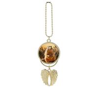 Ornement à suspendre pour rétroviseur de voiture dessiné à la main - Cadeau porte-bonheur à suspendre - Pendentif amusant pour voiture, bureau, décoration de la maison, taille unique, Zinc