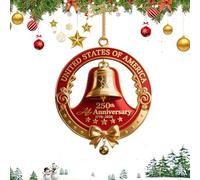 Ornement Acrylique 250e Anniversaire | Amérique 250ème Décoration Plate Acrylique en Forme De Cloche,Clochette de Porte Patriotique pour Anniversaire 1776-2026 Arbre de Noël Salon Dortoir Terrasse