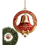 Ornement Acrylique 250e Anniversaire | Ornement en Cloche Plat 2D pour 250e Anniversaire D Amérique - Clochette de Porte Patriotique pour 1776-2026 Arbre de Noël Salon Dortoir Terrasse