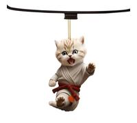 Ornement acrylique avec motif animal, ornement 2D chat, Ornements de chat dans le style Kung Fu, Ornement acrylique Décoration animale exquise colorée pour les d'arbres de