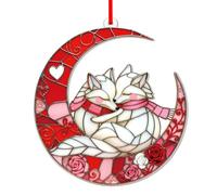 Ornement Acrylique de lunes et de Renards de Saint-Valentin Tenture Murale Unique pour la décoration intérieure d ’ Anniversaire de Couple