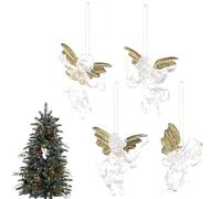 Ornement Ange de - ABS 7x5cm | Décorations De Claires avec Cordon Suspendu pour Sapin Maison Fête Vacances Cadeaux DIY Créatif | Mini Ange Arbre Suspendus Ornements