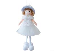 Ornement Ange Dentelle Tulle 18,5cm pour décor pour arbre de Noël | Cloth Material, pour whimsical Design, White Pink pour champagne, Safe Non-electric Decor, pour ideal For Home Parties