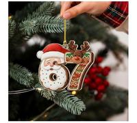 Ornement « année 67 », Décoration De Noël en Acrylique 2D Représentant Le Chiffre 67, Mème pour Sapin Noël, Décorations Multi-usages Et Anniversaires, Cadeau Humoristique(#G)