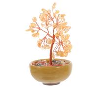 Ornement Arbre à Fortune en Cristal Jaune pour Décoration Intérieure