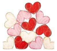 Ornement avec détails peints à la main pour présentation de bijoux, occasions élégantes, Saint-Valentin, décoration de table en forme de cœur en bois