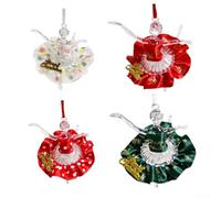 Ornement Ballet Fille Acrylique 13cm pour déco Noël Ornement | Silhouette danseuse élégante, finition vibrante, style artistique raffiné, pour idéal sapin de Noël
