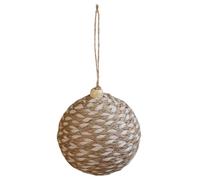 Ornement Boule - Décorations de Vacances pour la Maison, Pendentif en rotin tissé, décoration sur Le thème de l'hiver, matériau en Fibre Naturelle, Cordon à Boucle pré-attaché