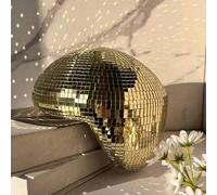 Ornement boule disco style fondant, sculpture boule disco miroir mosaïque asymétrique, décoration de bureau réfléchissante multicolore argent rose vert, cadeau festival Qixi, décoration de chambre de 